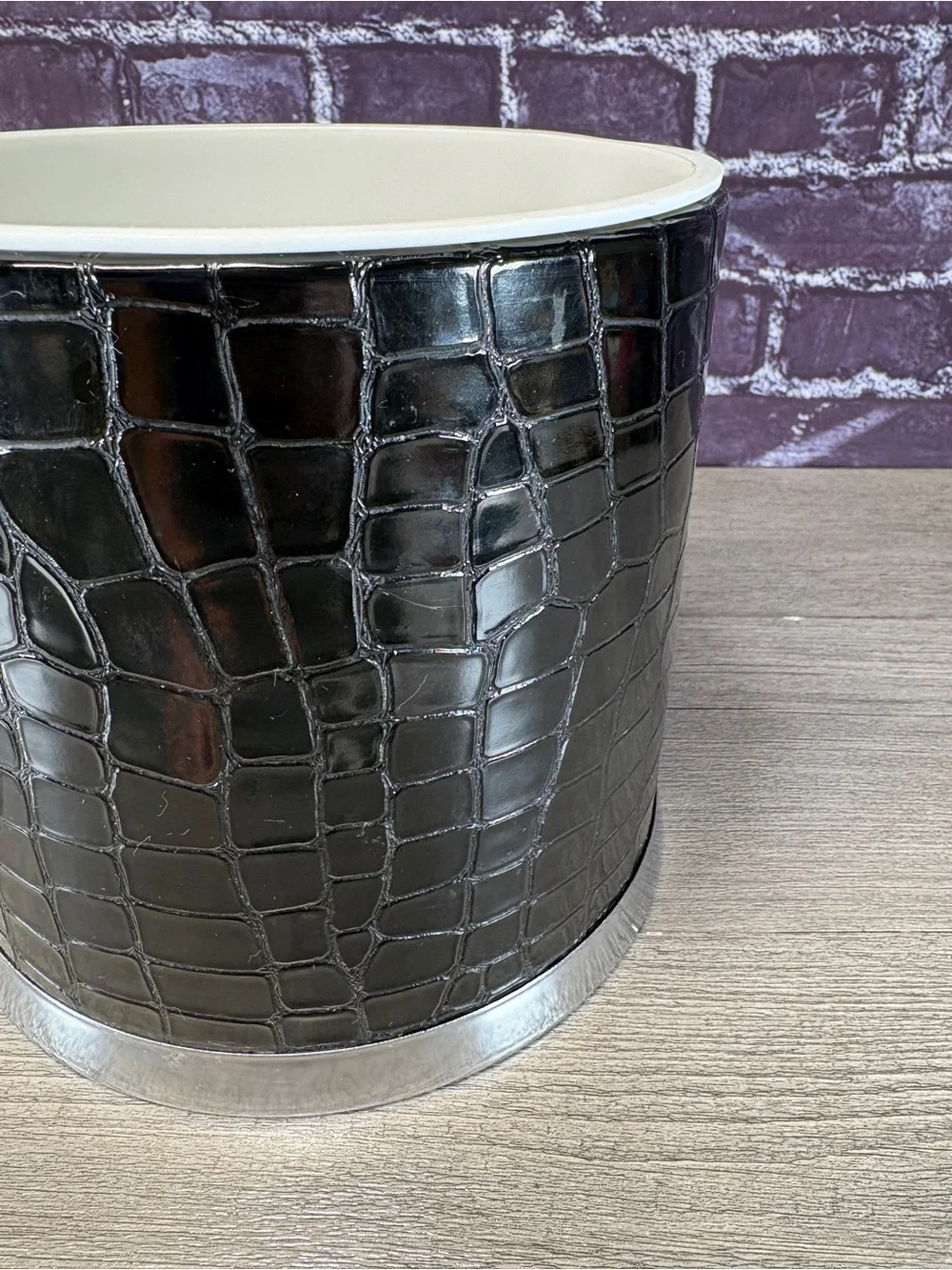 Vintage Faux Alligator Ice Bucket